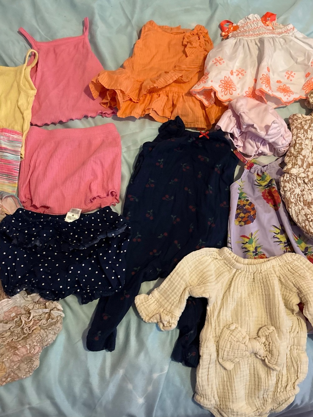 Carter's Girls Multi-Color Summer Tops & Rompers Lot
